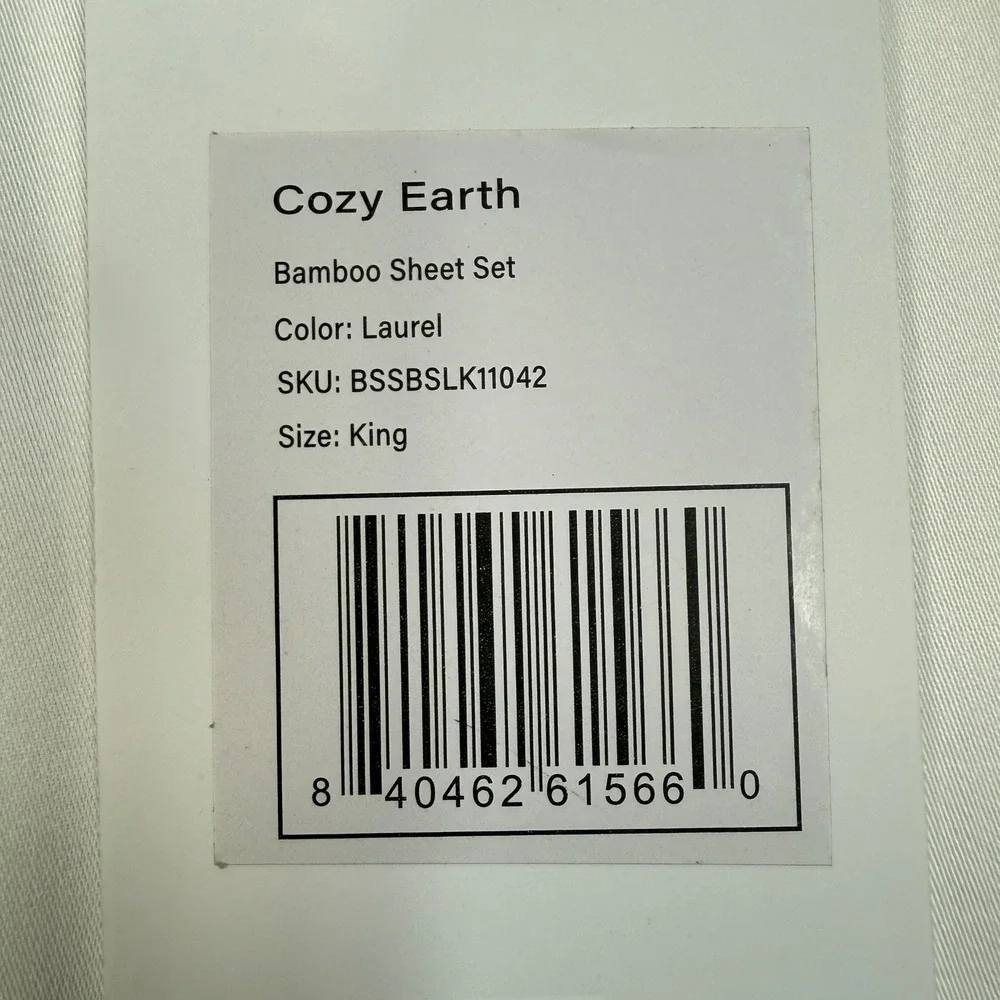 Cozy Earth King Bamboo Sheet Set Baja Stripe In Laurel Breathable Sateen NWT